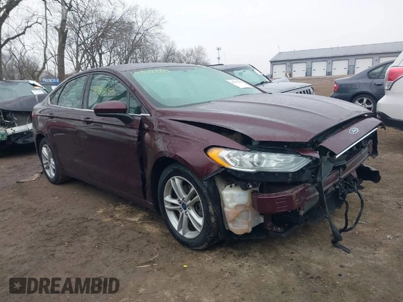 2018 Ford Fusion SE with VIN 3FA6P0H72JR202854, listed as a IAAI auction lot 41571355 with 88,182 mi miles. Bid and sale history available at carsss.com. Image 1.