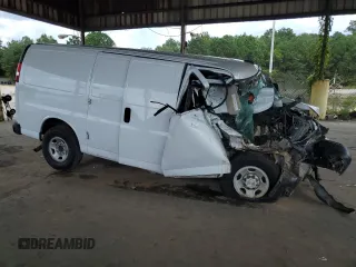 2020 Chevrolet Express Cargo Van with VIN 1GCWGAFP7L1159970, listed as a Copart auction lot 67754514 with 0 mi miles and Salvage Title. Bid and sale history available at carsss.com. Image 4.