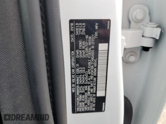 2018 Volvo XC60 Inscription z VIN LYVA22RL7JB069120, wystawiony jako Copart lot #57227655 z przebiegiem 71 552 mil mil oraz Szkoda całkowita • Salvage title. Historia ofert i sprzedaży dostępna na DreamBid. Obrazek 14.