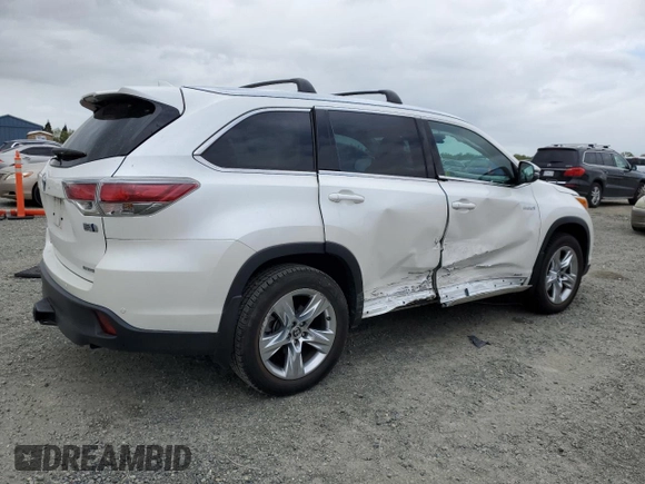 2016 Toyota Highlander Hybrid Limited with VIN 5TDDCRFH2GS014726, listed as a Copart auction lot 50967815 with 36,142 mi miles and Salvage Title. Bid and sale history available at carsss.com. Image 3.