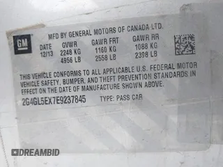 2014 Buick Regal with VIN 2G4GL5EX7E9237845, listed as a IAAI auction lot 41140782 with 154,554 mi miles and . Bid and sale history available at DreamBid. Image 9.