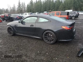 2024 BMW M4 Competition xDrive with VIN WBS43AZ01RCP38461, listed as a Copart auction lot 86757534 with 0 mi miles and Salvage Title. Bid and sale history available at carsss.com. Image 2.