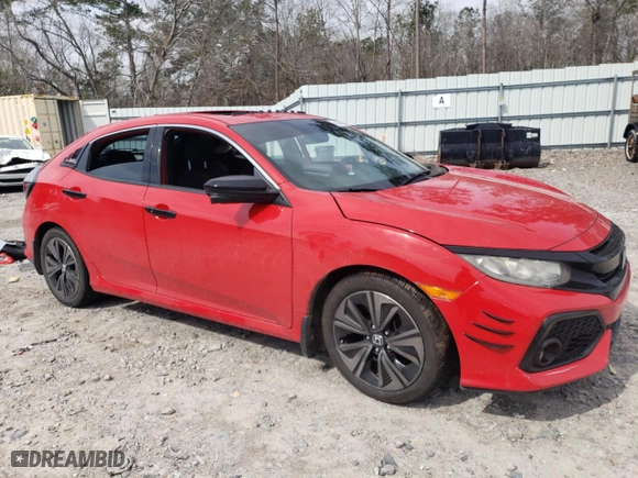 2017 Honda Civic Hatchback EX with VIN SHHFK7H5XHU217712, listed as a Copart auction lot 45846145 with 54,017 mi miles and Salvage Title. Bid and sale history available at carsss.com. Image 4.