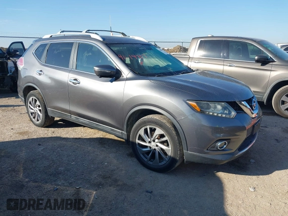 2014 Nissan Rogue S with VIN 5N1AT2MV8EC795457, listed as a IAAI auction lot 41614707 with 129,630 mi miles. Bid and sale history available at carsss.com. Image 1.