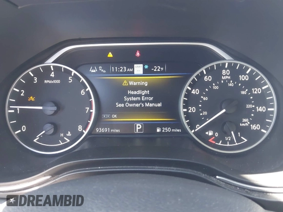 2019 Nissan Maxima SV with VIN 1N4AA6AV0KC360617, listed as a IAAI auction lot 41723765 with 93,691 mi miles and . Bid and sale history available at DreamBid. Image 7.