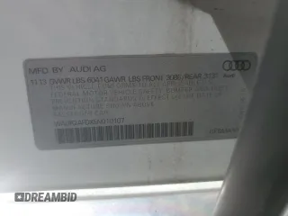 2014 Audi A8 4.0T with VIN WAUR2AFDXEN010107, listed as a Copart auction lot 62056544 with 85,450 mi miles and Non repairable. Bid and sale history available at DreamBid. Image 12.