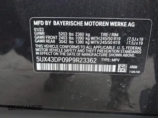 2023 BMW X3 sDrive30i with VIN 5UX43DP09P9R23362, listed as a IAAI auction lot 41709641 with 30,696 mi miles and . Bid and sale history available at DreamBid. Image 9.
