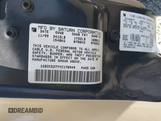 2000 Saturn SL с VIN 1G8ZK5277YZ178949, выставлен на аукционе IAAI как лот 42153880 с пробегом 105 203 миль миль и . История ставок и продаж доступна на DreamBid. Изображение 9.