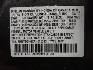 2010 Acura MDX Technology Pkg with VIN 2HNYD2H6XAH515333, listed as a IAAI auction lot 41834679 with 128,224 mi miles. Bid and sale history available at carsss.com. Image 9.