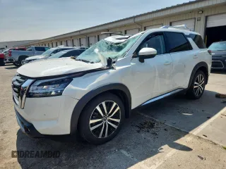 2023 Nissan Pathfinder Platinum with VIN 5N1DR3DK1PC223933, listed as a Copart auction lot 59137525 with 21,193 mi miles and Salvage title. Bid and sale history available at DreamBid. Image 1.