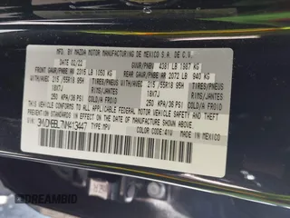 2022 Mazda CX-30 S Select z VIN 3MVDMBBL7NM413447, wystawiony jako IAAI lot #41772804 z przebiegiem 69 102 mil mil oraz . Historia ofert i sprzedaży dostępna na DreamBid. Obrazek 9.