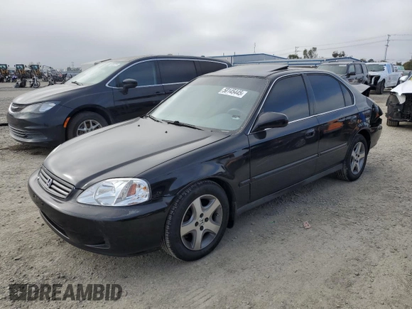 1999 Honda Civic EX z VIN 2HGEJ8641XH531176, wystawiony jako Copart lot #50145445 z przebiegiem 138 366 mil mil oraz Szkoda całkowita • Salvage title. Historia ofert i sprzedaży dostępna na DreamBid. Obrazek 1.