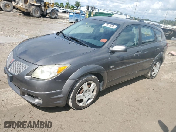 2005 Pontiac Vibe with VIN 5Y2SL66845Z447207, listed as a Copart auction lot 74093194 with 0 mi miles and Non Repairable. Bid and sale history available at carsss.com. Image 1.
