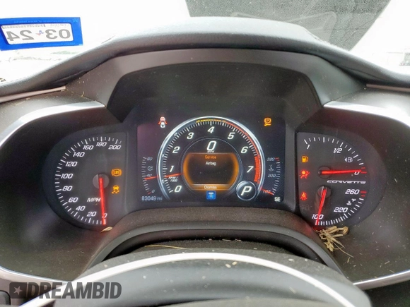2016 Chevrolet Corvette 2LT with VIN 1G1YD2D70G5107856, listed as a Copart auction lot 58942415 with 83,049 mi miles and Salvage title. Bid and sale history available at DreamBid. Image 9.