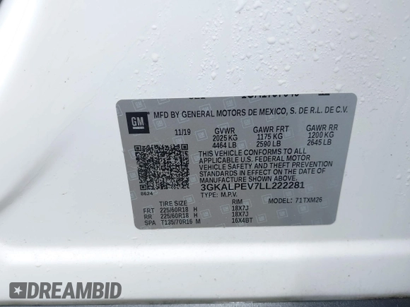 2020 GMC Terrain SLT с VIN 3GKALPEV7LL222281, выставлен на аукционе IAAI как лот 42441602 с пробегом 120 622 миль миль и . История ставок и продаж доступна на DreamBid. Изображение 9.