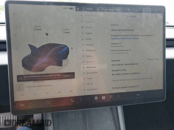 2025 Tesla Model 3 Long Range z VIN 5YJ3E1EA8SF931209, wystawiony jako Copart lot #60304875 z przebiegiem 9 123 mil mil oraz Szkoda całkowita • Salvage title. Historia ofert i sprzedaży dostępna na DreamBid. Obrazek 9.