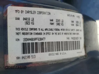 1993 Dodge Spirit z VIN 1B3XA46K0PF638477, wystawiony jako Copart lot #75710534 z przebiegiem 50 637 mil mil oraz Szkody całkowita. Historia ofert i sprzedaży dostępna na DreamBid. Obrazek 13.