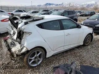 2014 Hyundai Veloster Turbo with VIN KMHTC6AE5EU192450, listed as a Copart auction lot 46079985 with 248,843 mi miles and Salvage Title. Bid and sale history available at carsss.com. Image 3.