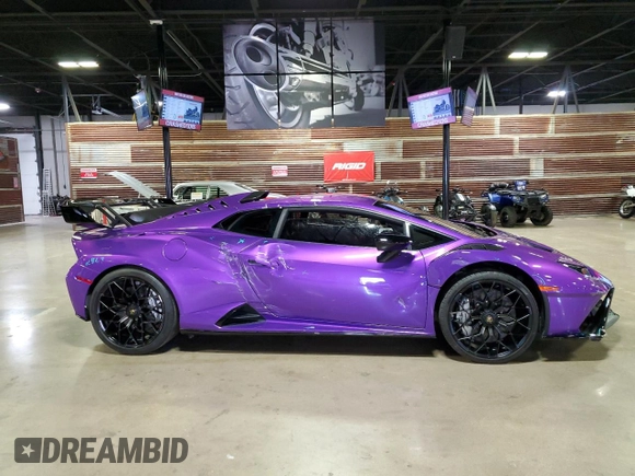 2023 Lamborghini Huracan z VIN ZHWUA6ZX7PLA21724, wystawiony jako Copart lot #78715274 z przebiegiem 1 203 mil mil oraz Szkoda całkowita • Salvage title. Historia ofert i sprzedaży dostępna na DreamBid. Obrazek 1.