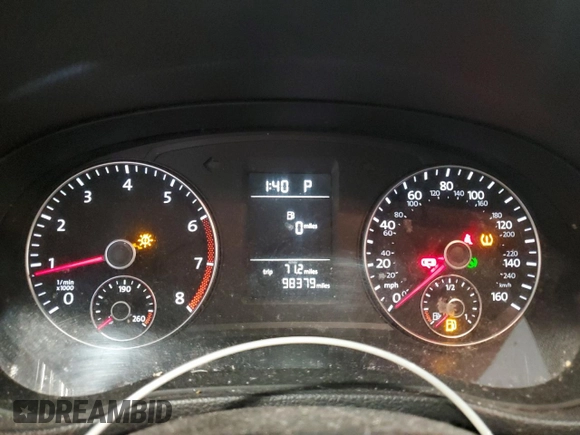2014 Volkswagen Passat S w/Nav with VIN 1VWAP7A34EC022183, listed as a Copart auction lot 49393475 with 98,379 mi miles and Salvage Title. Bid and sale history available at carsss.com. Image 9.