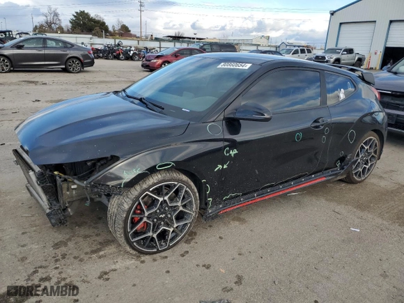 2020 Hyundai Veloster N with VIN KMHT36AH1LU004613, listed as a Copart auction lot 80860654 with 91,453 mi miles and Salvage Title. Bid and sale history available at carsss.com. Image 1.