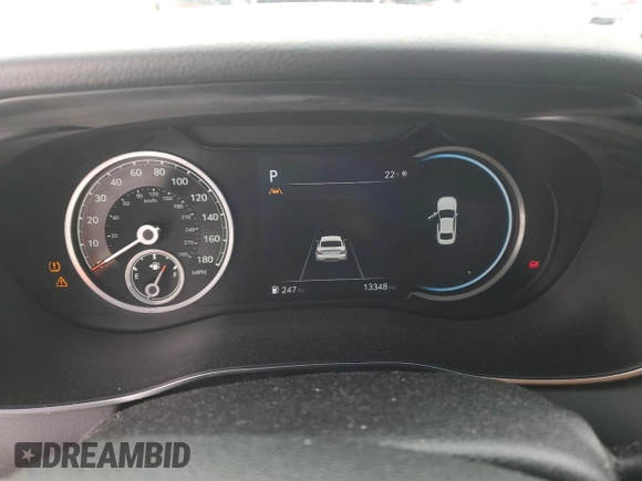 2023 Genesis G70 3.3T with VIN KMTG54TE8PU107865, listed as a Copart auction lot 45747995 with 13,348 mi miles and Salvage title. Bid and sale history available at DreamBid. Image 9.