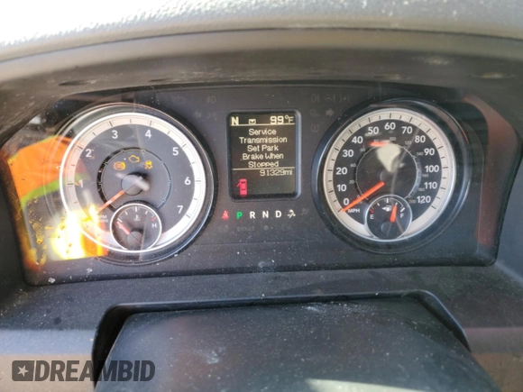 2018 Ram 1500 Express with VIN 1C6RR6FT4JS171221, listed as a Copart auction lot 50465125 with 91,329 mi miles and Salvage title. Bid and sale history available at DreamBid. Image 9.