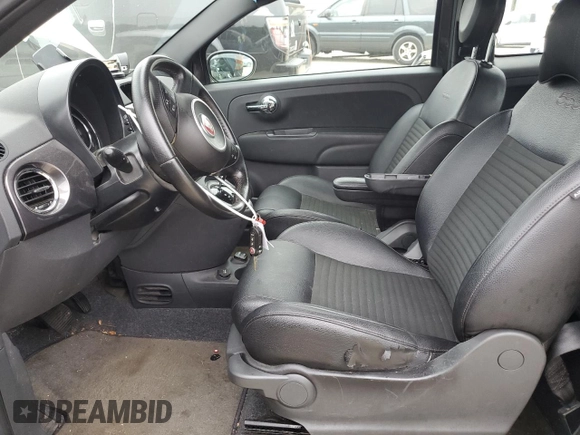 2015 FIAT 500 Sport with VIN 3C3CFFBR0FT755871, listed as a Copart auction lot 62342105 with 76,514 mi miles and Salvage title. Bid and sale history available at DreamBid. Image 7.