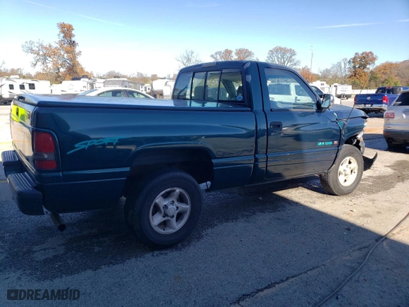 1996 Dodge Ram 1500 with VIN 1B7HC16Z5TS701809, listed as a Copart auction lot 79456624 with 114,557 mi miles and Salvage Title. Bid and sale history available at carsss.com. Image 3.