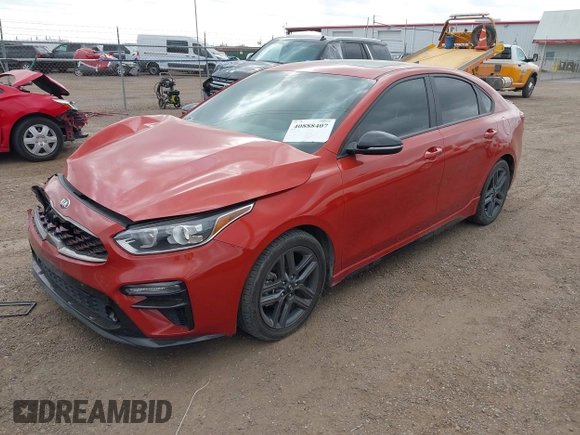 2020 Kia Forte GT-Line with VIN 3KPF34AD9LE255459, listed as a IAAI auction lot 40888407 with 77,679 mi miles. Bid and sale history available at carsss.com. Image 2.