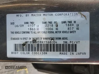 2010 Mazda 3 S Sport with VIN JM1BL1H59A1168804, listed as a Copart auction lot 47644205 with Not Provided miles and Salvage Title. Bid and sale history available at DreamBid. Image 12.