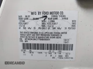 2007 Ford Edge SE z VIN 2FMDK36C77BB55051, wystawiony jako IAAI lot #42022217 z przebiegiem 202 186 mil mil oraz . Historia ofert i sprzedaży dostępna na DreamBid. Obrazek 9.