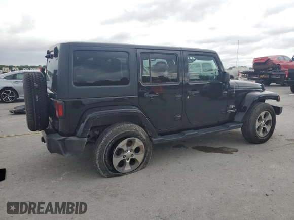 2017 Jeep Wrangler Unlimited Sahara with VIN 1C4BJWEG9HL633296, listed as a Copart auction lot 61387685 with 74,035 mi miles and Salvage title. Bid and sale history available at DreamBid. Image 3.