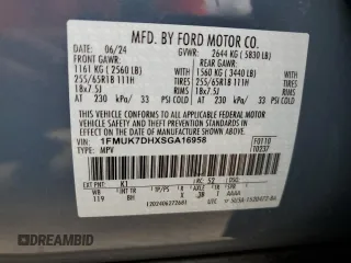 2025 Ford Explorer Active with VIN 1FMUK7DHXSGA16958, listed as a Copart auction lot 84375464 with 1,876 mi miles and Non Repairable. Bid and sale history available at carsss.com. Image 16.