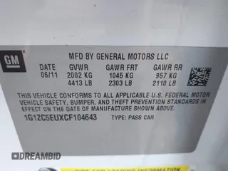 2012 Chevrolet Malibu 1LT with VIN 1G1ZC5EUXCF104643, listed as a IAAI auction lot 42139513 with 132,861 mi miles and . Bid and sale history available at DreamBid. Image 9.