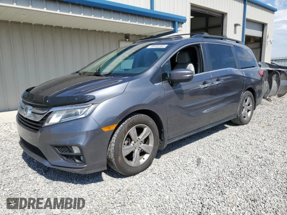 2018 Honda Odyssey EX-L z VIN 5FNRL6H70JB000036, wystawiony jako Copart lot #50455365 z przebiegiem 141 010 mil mil oraz Szkoda całkowita • Salvage title. Historia ofert i sprzedaży dostępna na DreamBid. Obrazek 1.