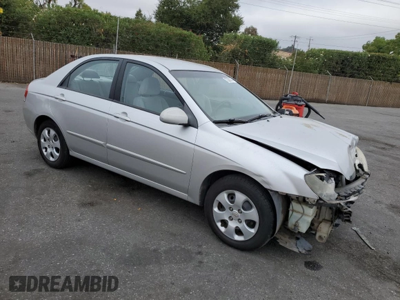 2008 Kia Spectra EX with VIN KNAFE122885584403, listed as a Copart auction lot 72360724 with 223,250 mi miles and Salvage Title. Bid and sale history available at carsss.com. Image 4.