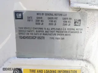 2012 Buick LaCrosse Premium 3 with VIN 1G4GH5E3XCF135278, listed as a IAAI auction lot 41640168 with 205,526 mi miles. Bid and sale history available at carsss.com. Image 9.