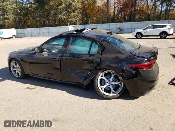 2019 Alfa Romeo Giulia Ti Sport with VIN ZARFANBNXK7605785, listed as a Copart auction lot 77092974 with 0 mi miles and Salvage Title. Bid and sale history available at carsss.com. Image 2.