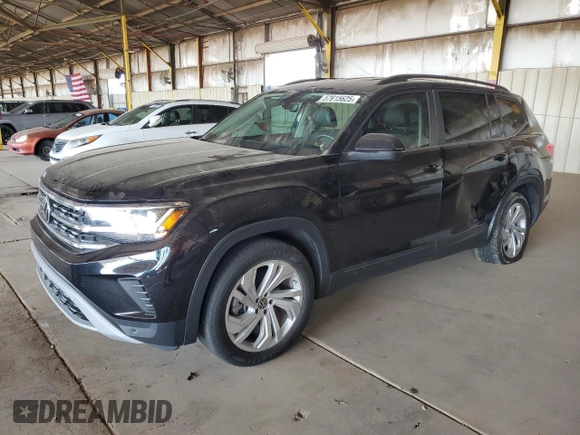 2021 Volkswagen Atlas SE with VIN 1V2WR2CA6MC596444, listed as a Copart auction lot 57615625 with 56,749 mi miles and Salvage title. Bid and sale history available at DreamBid. Image 1.