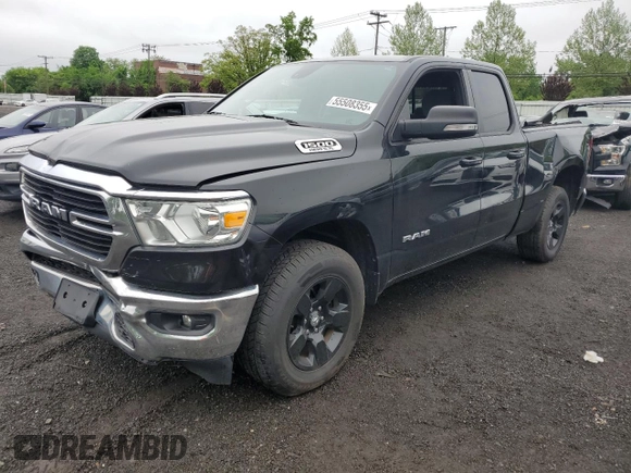 2021 Ram 1500 Big Horn z VIN 1C6SRFBT7MN757180, wystawiony jako Copart lot #55508355 z przebiegiem 75 435 mil mil oraz Szkoda całkowita • Salvage title. Historia ofert i sprzedaży dostępna na DreamBid. Obrazek 1.