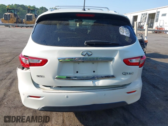 2015 Infiniti QX60 z VIN 5N1AL0MM8FC517929, wystawiony jako IAAI lot #42118295 z przebiegiem 104 188 mil mil oraz . Historia ofert i sprzedaży dostępna na DreamBid. Obrazek 6.