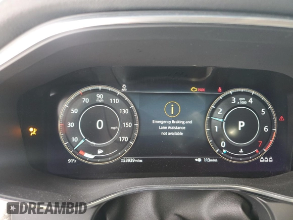 2021 Jaguar F-Pace S with VIN SADCJ2EU1MA681131, listed as a Copart auction lot 61207435 with 53,939 mi miles and Salvage title. Bid and sale history available at DreamBid. Image 9.