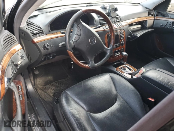 2002 Mercedes-Benz S 5.0L with VIN WDBNG75J32A295134, listed as a Copart auction lot 48179615 with 218,048 mi miles and Salvage Title. Bid and sale history available at carsss.com. Image 8.