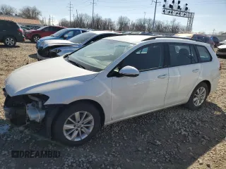 2017 Volkswagen Golf SportWagen S with VIN 3VWC17AU0HM501982, listed as a Copart auction lot 49451225 with 124,296 mi miles and Salvage Title. Bid and sale history available at carsss.com. Image 1.
