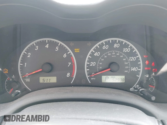 2009 Toyota Corolla with VIN JTDBL40E59J051651, listed as a IAAI auction lot 41874710 with 52,938 mi miles. Bid and sale history available at carsss.com. Image 7.