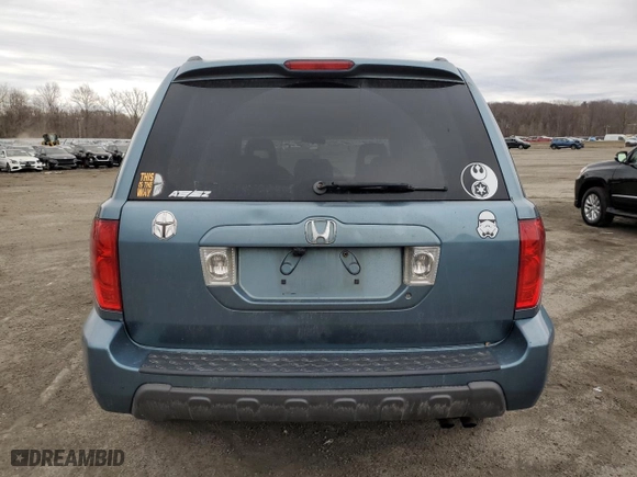 2005 Honda Pilot EX-L with NAVI with VIN 2HKYF18765H502546, listed as a Copart auction lot 48708755 with 186,164 mi miles and Salvage Title. Bid and sale history available at carsss.com. Image 6.