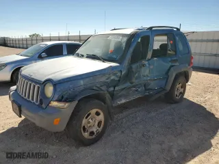 2005 Jeep Liberty Sport with VIN 1J4GK48K55W506055, listed as a Copart auction lot 76595204 with 0 mi miles and Salvage Title. Bid and sale history available at carsss.com. Image 1.