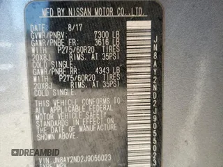 2018 Nissan Armada Platinum with VIN JN8AY2ND2J9055023, listed as a Copart auction lot 49233845 with 0 mi miles and Salvage Title. Bid and sale history available at carsss.com. Image 14.