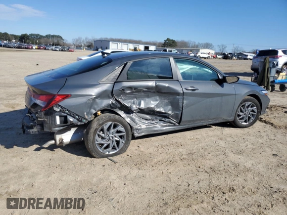2024 Hyundai Elantra SEL with VIN KMHLM4DG3RU817352, listed as a Copart auction lot 46942885 with 24,432 mi miles and Salvage Title. Bid and sale history available at carsss.com. Image 3.